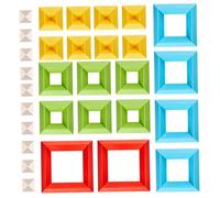 Beaupretty 30Pcs Colored Building Blocks for Years Old Educational Preschool Stacking Geometrical Shape Construction for Boys and Development