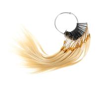 Beaupretty 30pcs Hair Color Sample Rings Real Human Hair Professional Easy to Carry Assorted Colours for Hairdressers Beauty Shop Use