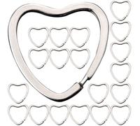 Beaupretty 30pcs Heart Shape Split Key Rings Metal Key Chain Rings Easy Open Multi-use Securely for DIY Jewelry and Decoration