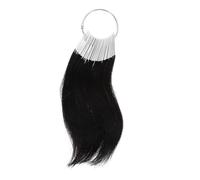Beaupretty 30pcs Human Hair Color Rings for Testing and Styling Real Durable Hair Samples with Clear PVC Rings Reusable for Dyeing Curling Straightening Salon and Barber Use