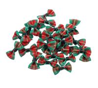 Beaupretty 30pcs Mini Bows Small Tie Bowknot Ornaments for DIY Crafts Doll Accessories Green Red Plaid Tiny Bows for Wedding Party Shower Decorations