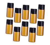 Beaupretty 30pcs Mini Glass Bottles for Essential Oils Amber and Black Fine Thread Caps for Chemistry Samples Travel Toiletry Needs