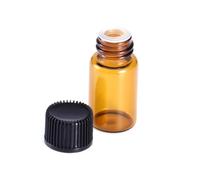 Beaupretty 30pcs Mini Glass Vial Bottles Black Fine Thread Caps for Essential Oils Chemistry Sample Storage