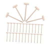 Beaupretty 30pcs Mini Wooden Mallets for Natural Solid Wood Mini Hammer for Chocolate Cracking Cake Smash and Seafood Small Wood Mallet for Fine Motor Skill Development and Educational Play