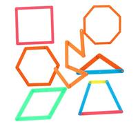 Beaupretty 30pcs Snaptogether Construction Sticks Geometry Manipulatives for Classroom Math Learning Creative Shape Building Tool for Triangles Squares Fine Motor Skills Development