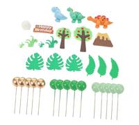 Beaupretty 33pcs Jungle Animal Cake Decorations with Leaves Vivid Miniature Forest Figurines for Birthday Party Cakes and Use Jungle Theme Dessert Toppers for Boys