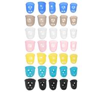 Beaupretty 35pcs Silicone Guitar Finger Sleeve Protectors Multi-color Finger Cots for Guitar Practicing Thick Caps for String Pressing and Injury Protection