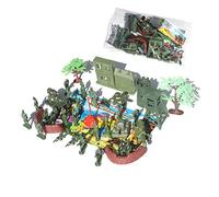 Beaupretty 37pcs Military Sand Table with Soldiers Tanks Aircraft Flags Houses Trees for Imaginative Play and Military Scene Simulation DIY Model Playset for Boys Party Favor
