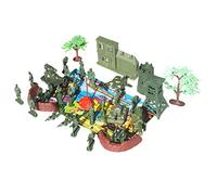 Beaupretty 37pcs Military Soldier Playset DIY Simulation Sand Table with Tanks Aircraft Flags Trees for Boys Imaginative Pretend Game Party Favor