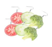Beaupretty 3pairs Boho Mushroom Earrings for Women Dangle Vegetable Earrings Novelty Girls Ear Jewelry Fashionable Kawaii