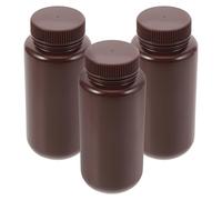 Beaupretty 3pcs 500ml Refillable Empty Medicine Bottles with Caps, Dark Plastic Sample Reagent Containers for Laboratory and Personal Care Storage