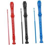 Beaupretty 3pcs 8-hole Abs Plastic Children Clarinet Set Cleaning Rod and Velvet Bag, Professional Beginner Wind Instruments for Boys and Girls Portable Practice Recorder in Red, Black, and Blue
