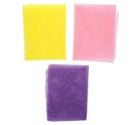 Beaupretty 3pcs African Exfoliating Net Bath Sponge Set Skin Exfoliator for Body Scrubbing Yellow Purple Pink for Daily Shower Use
