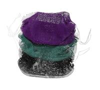 Beaupretty 3Pcs African Exfoliating Net Body Washcloth Set for Shower with Stretchy Mesh Fabric in Dark Green, Black, and Deep Violet - Back Scrubber Bath Sponge for Skin Exfoliation and Body