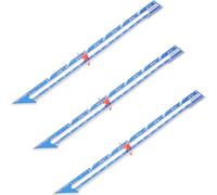 Beaupretty 3pcs Aluminum Sewing Gauge with Blue Pointed Edge, Sliding Seam Gauge Ruler for Quilting, Button Positioning and Fabric Measuring, Beginner Sewing Supplies for Crafting