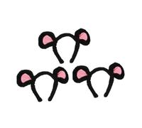 Beaupretty 3pcs Animal Ears Headband for Halloween Cosplay Plush Mouse Ears Hairband for Boys and Girls Birthday Party Cute Kawaii Costume Props for Stage Performance