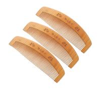 Beaupretty 3pcs Anti-static Wooden Comb Set Dense Tooth Hair Smoothing Combs Portable for Home Travel