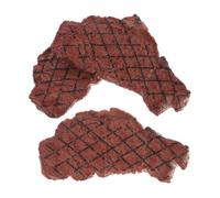 Beaupretty 3PCS Artificial Steak Model Realistic Fake Cooked Meat Decoration Plastic Food Display for Restaurant Kitchen Ornaments Safe Non Fading Decorative Food