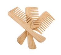 Beaupretty 3pcs Bamboo Wide Tooth Comb with Handle Large Tooth Detangling Hair Comb for Curly Thick Wet Hair Lightweight Sturdy Home and Barber Styling Tool