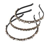 Beaupretty 3Pcs Baroque Pearl Headbands for Women Retro Style Hair Accessories Adjustable Alloy Headdresses for Girls Vintage Fashion Hairbands