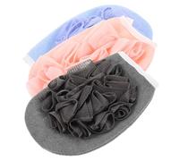 Beaupretty 3Pcs Bathing Scrubbers Gloves Soft Exfoliating Shower Mitts for Men and Women Multi-Purpose Bath Towels Gloves for Deep Skin Cleansing and Gentle Body Scrub Pink Khaki Dark Coffee