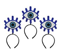 Beaupretty 3pcs Blue Evil Eyes Hairband Casual Cartoon Headband for Women Evil Eye Headwear for Cosplay Party Halloween Accessories Stylish and Deformation-resistant Hair Hoop