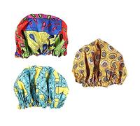 Beaupretty 3pcs Boys and Girls Satin Sleep Hat Elastic Bonnet for Hair Protection African Wax Print Comfortable and Breathable Sleep Hair Protector for Girls and Boys
