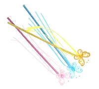 Beaupretty 3Pcs Butterfly Fairy Wands Decorative Rod for Birthday Party Concert Dance Photography Props in Lemon Yellow