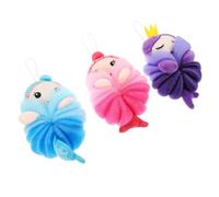 Beaupretty 3pcs Cartoon Animal Bath Loofah Balls for Soft Body Exfoliating Shower Puff Ergonomic Grip Mesh Sponge Rich Bath Scrubber for S Skin Care