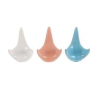 Beaupretty 3pcs Ceramic Ocarina Stand Holder for 6-hole and 12-hole Ocarinas Stable Tripod Musical Instrument Display Base Pink White Blue Multi-color Support for Flute and Display