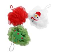 Beaupretty 3pcs Christmas Bath Scrubber Cute Holiday-Themed Exfoliating Bathing for Loofah Design for Festive Bathroom Decor and Conservation