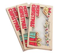 Beaupretty 3pcs Christmas Money Clip Decor Money Present Organizer Party Favor Holder for Cash Christmas Card Holder Unique Festive Card Xmas Dispenser Wood