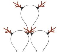 Beaupretty 3pcs Christmas Reindeer Headband Deer Antler Hair hoop Metal Headband Hair Clasp Headdress for Festival Holiday Xmas Party Banquet