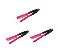 Beaupretty 3pcs Clip-on Hair Styling Comb V-shaped Hair Straightener Tool for Diy Salon (rosy)