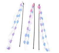 Beaupretty 3pcs Colorful Cat Wand for Indoor Cats Interactive Kitten Teaser Sticks to Promote Exercise and Bonding Engaging Rainbow Design for Play and Entertainment