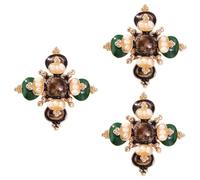 Beaupretty 3pcs Cross Brooch Pin Women Coat Brooch Decorative for Women Pearl Inlaid for Christmas Birthday Party