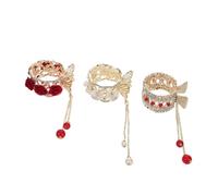 Beaupretty 3pcs Decorative Floral Pearl Tassel Hair Claw Clips Nonslip Shark Claw Ponytail Holders for Women Quick Styling Elegant Accessory for Casual and Formal Events