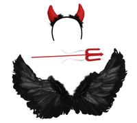 Beaupretty 3pcs Devil Wing Triangle Fork Headband Lightweight Elastic Horns Halloween Cosplay Costume for Adults Party Accessory Comfortable Material