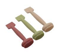 Beaupretty 3Pcs Dual Use Silicone Facial Mask Applicator and Cleansing Brush Ergonomic Soft Silicone Scrubber for Smooth Mask Application Home and Salon Use Includes Matcha Milk Tea and