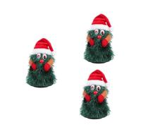 Beaupretty 3pcs Electric Mini Christmas Tree Plush Doll Silent Rotating Xmas Ornament for Indoor Holiday Decoration Low Noise Festive Tree for Living Bedroom Display Battery Not Included