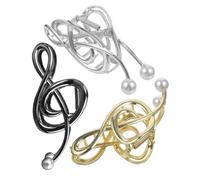 Beaupretty 3pcs Elegant Musical Note Claw Clip for Women Large Metal Thick Hair Accessories Fake Pearl Embellishment