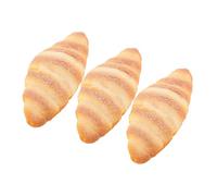 Beaupretty 3pcs Fake French Croissant Simulation Bread Artificial Bread for Kitchen Decor Realistic Food Model Window Display