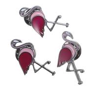 Beaupretty 3pcs Flamingo Shape Lapel Pins Alloy Brooch for Women Scarf Suit Dress Accessories Birthday Decorative Cartoon Style
