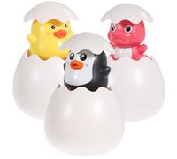Beaupretty 3pcs Floating Bath Squirt Eggs with Penguin Duck Dinosaur Designs Creative Water Sprinkling Tub for Smooth Safe Surface Material Random Colors Random Color