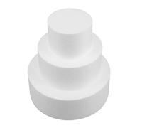 Beaupretty 3pcs Foam Cake Dummy Set 3 Tier Round Cylinder Design, Realistic Layered Practice and Precise Sizing, Lightweight White Foam Model for Wedding Training Scenarios and Parties