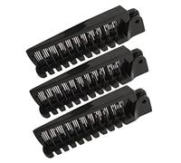 Beaupretty 3pcs Foldable Anti-static Compact Hair Brush Set for Travel, Portable Mini Pocket Comb for Women and Children, Eco-friendly Small Hair Comb in Obsidian Black