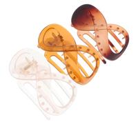 Beaupretty 3pcs French Hair Clips for Thick Hair Flat Claw Barrettes Elegant for Women in Jelly Coffee Frosted Amber Light Orange
