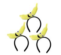 Beaupretty 3Pcs Fun Banana Headband Vibrant Yellow Hair Accessories for Tropical Parties Festivals Cosplay Comfortable Eye Catching Banana Hairbands for Women