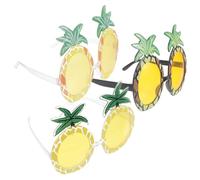 Beaupretty 3pcs Funny Pineapple Shape Eyeglasses Unique Party Eyewear for Summer Events Decorative Costume Accessories Black Transparent Yellow Yellow Frames Fun Photo Props