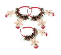 Beaupretty 3pcs Gingerbread Headbands Holiday Headwear with Intricate Designs for Christmas Parties School Events Festive Photo Shoots Comfortable Fit for Adults